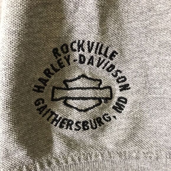 Harley-Davidson Motorcycles Mens XL Polo Shirt Pique Knit Heather Gray Biker Top - Picture 5 of 10